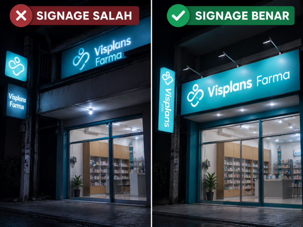 signage apotek visplans jasa branding apotek